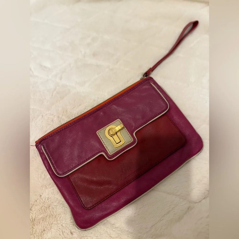 Vintage Y2K Juicy Couture 100% Leather‎ Color Block Wristlet